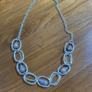 Matte Silver and Pearl Necklace